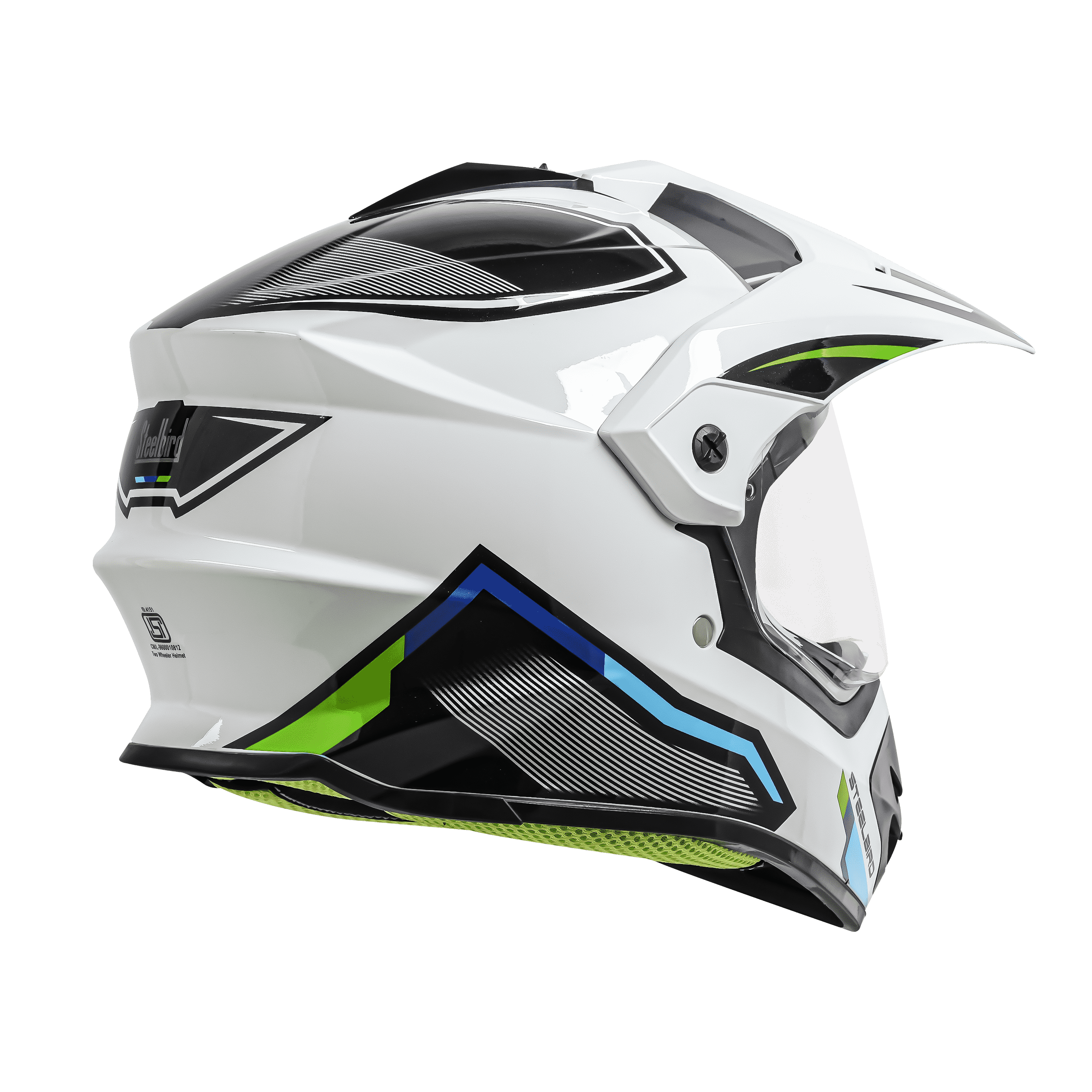 SBH-13 RACER GLOSSY WHITE WITH GREEN